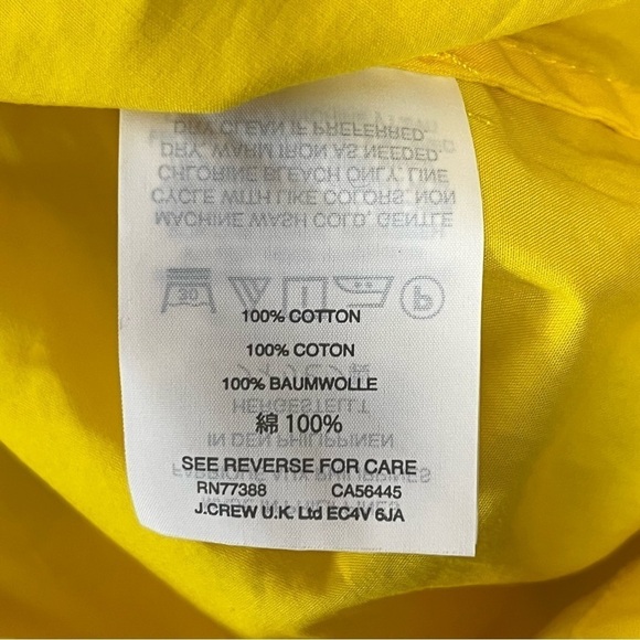 J Crew Off The Shoulder Top Womens 00 Yellow Cotton Short Sleeve - Picture 8 of 8